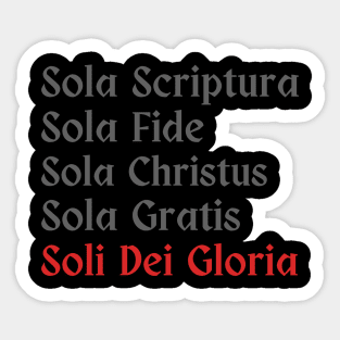 Five Solas in dark gray text Sticker